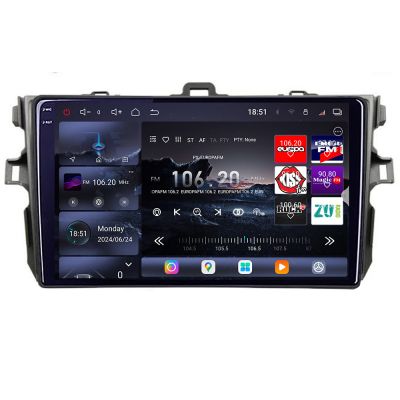Navigatie Toyota Corolla 2007-2013 Edotec Kit-063 8 core QLED 2K 12+256GB 360 Android Waze USB Navigatie Internet Youtube Radio