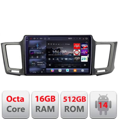 Navigatie Toyota RAV4 2013-2018 Edotec Kit-247 8 core QLED 2K 12+256GB 360 Android Waze USB Navigatie Internet Youtube Radio
