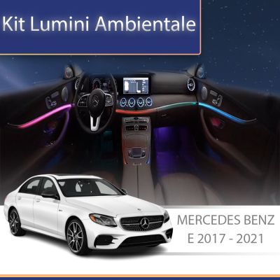 Lumini Ambientale chenar display 64 de culori Mercedes E W213 2021-2023 control pe sistemul original sau telefon
