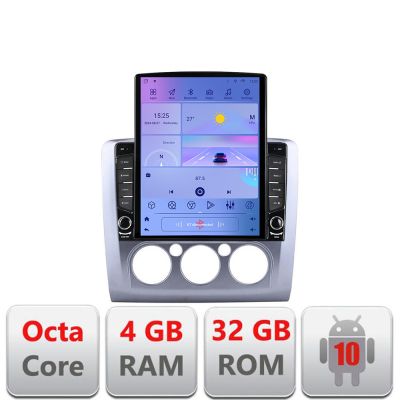 Navigatie Ford Focus clima manuala G-140-manual ecran tip TESLA 9.7" cu Android Radio Bluetooth Internet GPS WIFI 4+32