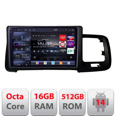 Navigatie Volvo S60 2008-2014 Edotec Kit-s60-08 8 core QLED 2K 12+256GB 360 Android Waze USB Navigatie Internet Youtube Radio