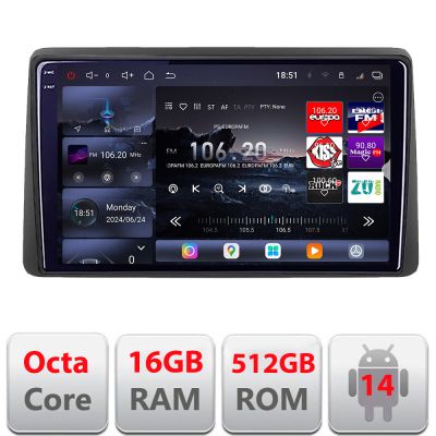 Navigatie Dacia Duster 2023- Android radio gps internet 8 core QLED 2K 12+256GB 360 Edotec