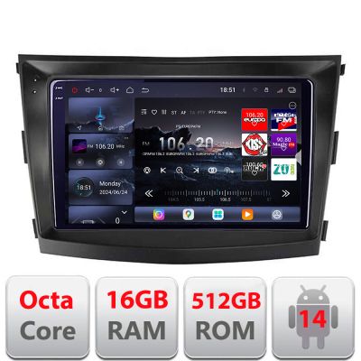 Navigatie SsangYong Tivoli 2015-2019 Android radio gps internet 8 core QLED 2K 12+256GB 360 Edotec