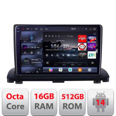 Navigatie Volvo XC90 2002-2014 Edotec Kit-173 8 core QLED 2K 12+256GB 360 Android Waze USB Navigatie Internet Youtube Radio