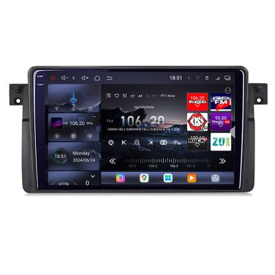 Navigatie BMW Seria 3 E46  1998-2005 Edotec Kit-052 8 core QLED 2K 12+256GB 360 Android Waze USB Navigatie Internet Youtube Radio