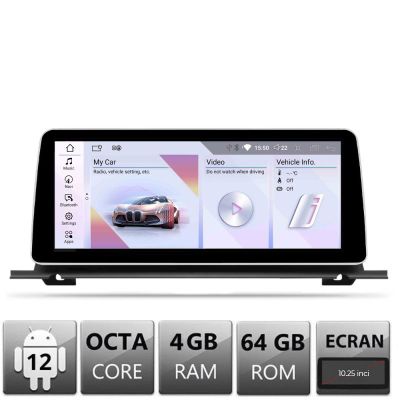Navigatie BMW Seria 5 F07 GT 2012-2015 cu ecran NBT Android ecran 10.25" 4+64 4G BT