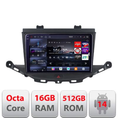 Navigatie Opel Astra K 2015-2021 Edotec Kit-ASTRAK 8 core QLED 2K 12+256GB 360 Android Waze USB Navigatie Internet Youtube Radio