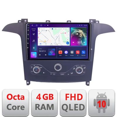 Navigatie Ford S-max 2006-2014 dedicata Android QLED octa core 4+64 4G DSP FHD carplay android auto radio gps internet Android KIT-smax-navi+EDT-E309v3