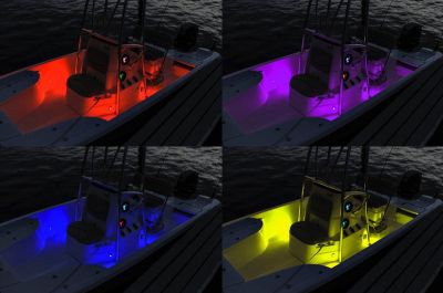 Set 2 Difuzoare coaxiale SEA65RGBW, Marine cu lumina RGB, două căi, 6,5”, 4 ohmi, 75 W RMS / 150 W MAX