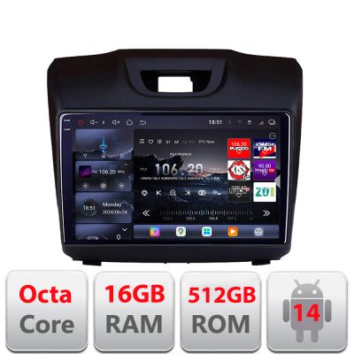 Navigatie Isuzu D-Max 2015+  Edotec Kit-2234 8 core QLED 2K 12+256GB 360 Android Waze USB Navigatie Internet Youtube Radio v1