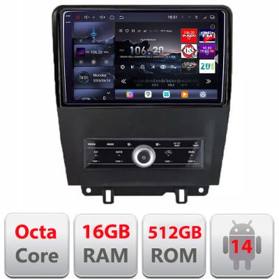 Navigatie Ford Mustang intre anii 2009-2014 Android radio gps internet 8 core QLED 2K 12+256GB 360 Edotec