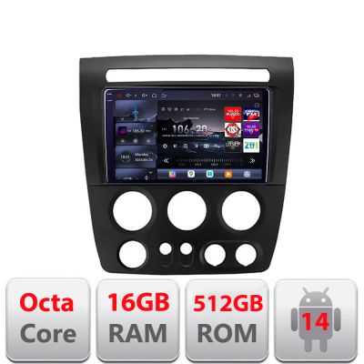 Navigatie Hummer H3 2005-2011 8 core QLED 2K 12+256GB 360  Android Waze USB Navigatie Internet Youtube Radio Edotec