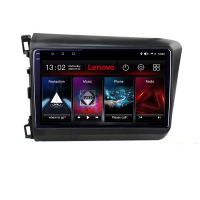 Navigatie Honda Civic 2012-2015 Lenovo Kit-132 8 core QLED 2K 8+256 360 Android Waze USB Navigatie Internet Youtube Radio