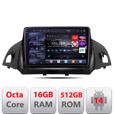 Navigatie Ford Kuga 2013-2017 Edotec Kit-362 8 core QLED 2K 12+256GB 360 Android Waze USB Navigatie Internet Youtube Radio