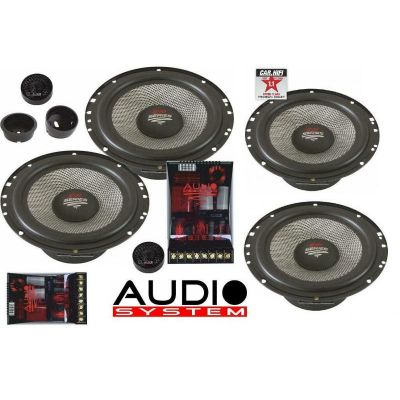 Set 4 Difuzoare componente, Audio System X-165, 4 căi, 165mm, Kickbass, Crossovere plug'n'play, 2x 300 W/220 W, 2 Ohm