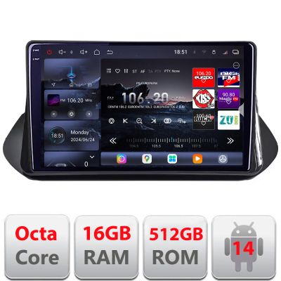 Navigatie Nissan X-trail 2021- Qled 2K Octa Core 12+256GB LTE 4G DSP Wifi 5Ghz android auto carplay radio gps internet kit-x-trail-2021+EDT-E810-2K