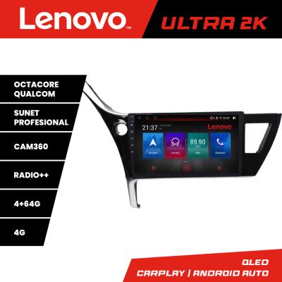 Navigatie Toyota Corolla 2017-Lenovo Kit-COROLLA17 8 core QLED Qualcomm 4+64 360 Android Waze USB Navigatie Internet Youtube Radio