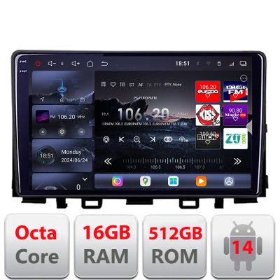 Navigatie Kia Stonic 2016-2020 Android radio gps internet 8 core QLED 2K 12+256GB 360 Edotec