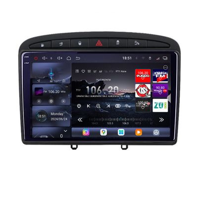 Navigatie Peugeot 308 2007-2014  Edotec Kit-038 8 core QLED 2K 12+256GB 360 Android Waze USB Navigatie Internet Youtube Radio