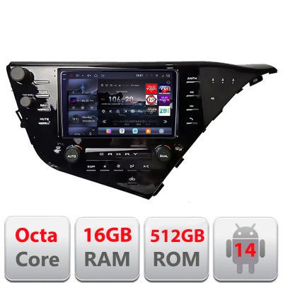 Navigatie Toyota Camry 2017-2021 V2 Android radio gps internet 8 core QLED 2K 12+256GB 360 Edotec