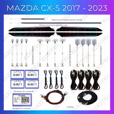 Lumini ambientale Mazda CX-5 2017-2023 dedicat set complet control telefon sau sistem original