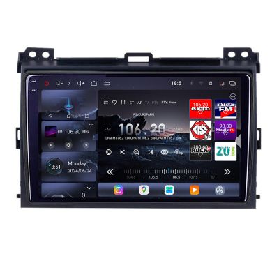 Navigatie Toyota Prado 2007- Edotec Kit-456 8 core QLED 2K 12+256GB 360 Android Waze USB Navigatie Internet Youtube Radio