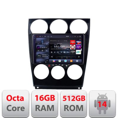 Navigatie Mazda 6 2004-2008 Edotec Kit-944 8 core QLED 2K 12+256GB 360 Android Waze USB Navigatie Internet Youtube Radio