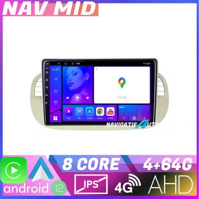 Navigatie Fiat 500 intre anii 2007 2015 EDOTEC-LITE Android Ecran 720P Octa Core 4 64 Carplay