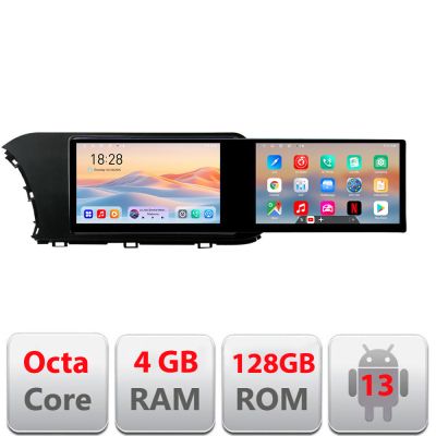 Navigatie Hyundai I20 2020- Kit-i20 Edotec 2 ecrane  8 core 4+128 21.6 inch Incell android Wifi 5Ghz gps internet