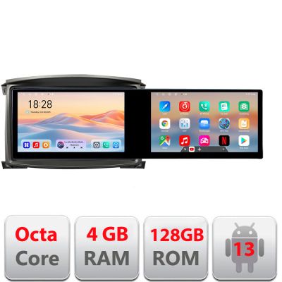 Navigatie Toyota Land Cruiser L100 2002-2006 Edotec 2 ecrane  8 core 4+128 21.6 inch Incell android Wifi 5Ghz gps internet  KIT-L105-automatic