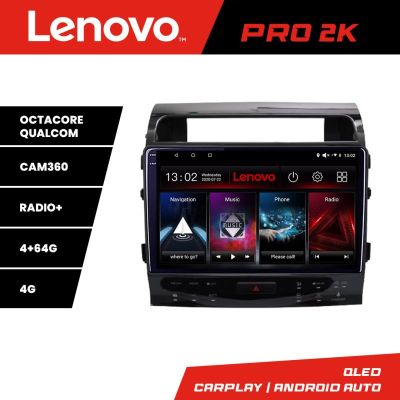Navigatie Toyota Land Cruiser V8 L200 2009-2020 Lenovo Qled 2K Octa Core 4+64 360 DSP carplay android auto radio gps internet kit-381-type-b+PRO-2K-10-4+64