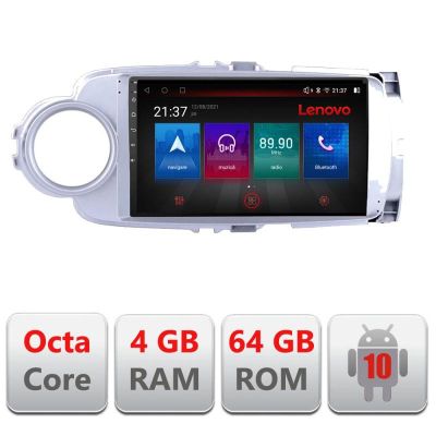 Navigatie Toyota Yaris 2010-2018 E-YARIS10 Octa Core cu Android Radio Bluetooth Internet GPS WIFI DSP 4+64GB 4G RESIGILAT