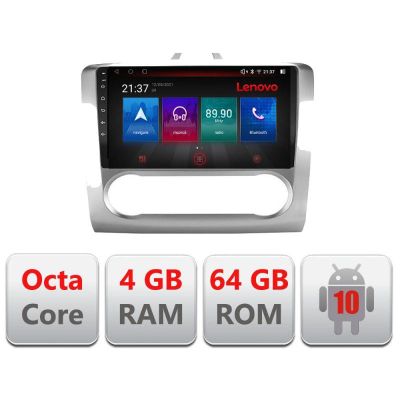 Navigatie Ford Focus 2 Automat E-140-automatic Octa Core cu Android Radio Bluetooth Internet GPS WIFI DSP 4+64GB 4G RESIGILAT