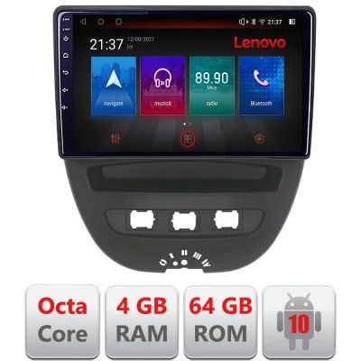 Navigatie Citroen C1 Peugeot 107 Toyota Aygo 2005-2014 Android radio gps internet Octa Core 4+64 LTE KIT-C1+EDT-E510-PRO v2 RESIGILAT