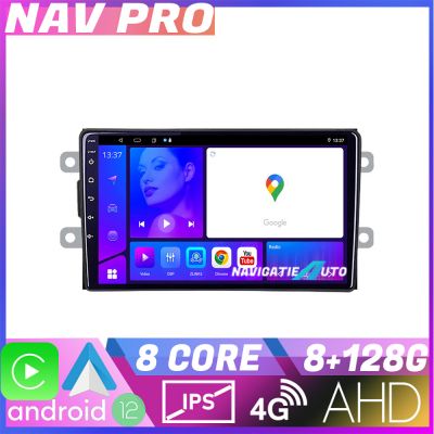 Navigatie Dacia dupa 2012 KIT Dacia EDOTEC-LITE Android Ecran 720P Octa Core 8 128 Carplay