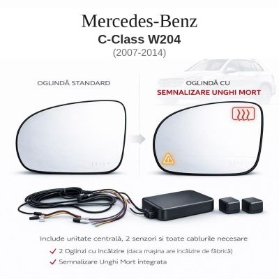 Senzor unghi mort Mercedes Benz C-Class W204 2007-2014 — oglindă dedicată
